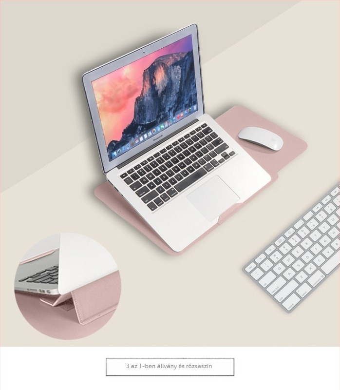 MacBook védőtaska és tároló készlet, vékony, nem mágneses, bőrhatású