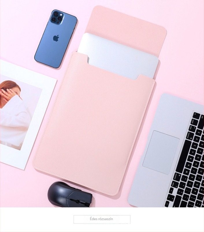 MacBook védőtaska és tároló készlet, vékony, nem mágneses, bőrhatású