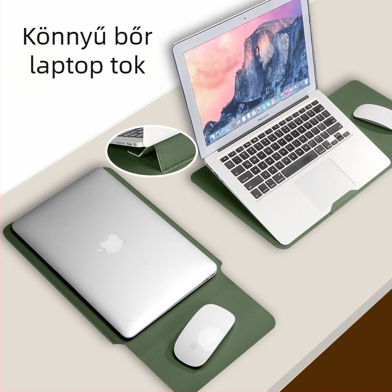 MacBook védőtaska és tároló készlet, vékony, nem mágneses, bőrhatású