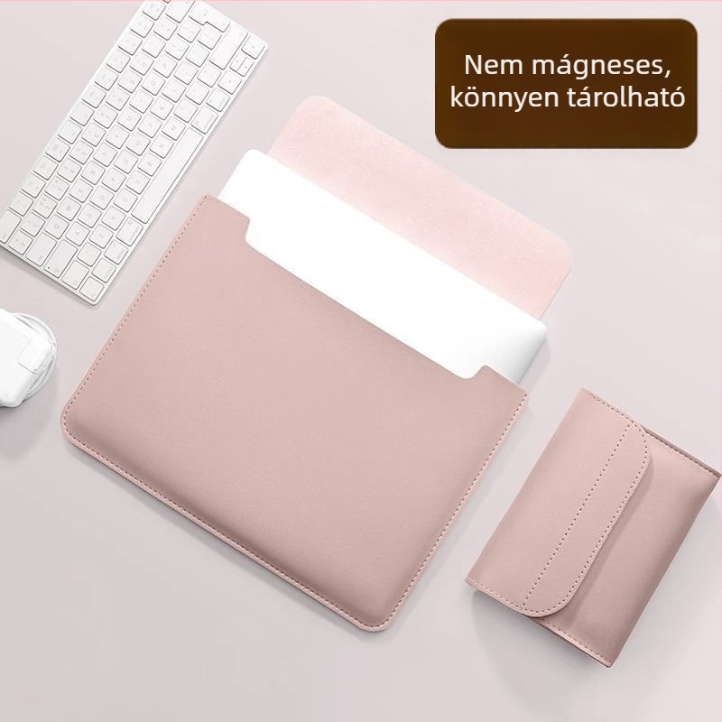 MacBook védőtaska és tároló készlet, vékony, nem mágneses, bőrhatású