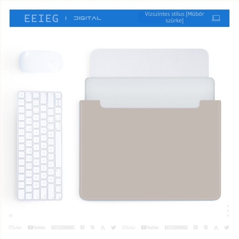 MacBook védőtaska és tároló készlet, vékony, nem mágneses, bőrhatású