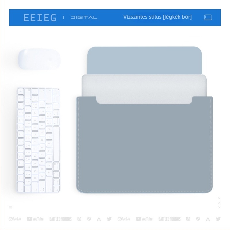 MacBook védőtaska és tároló készlet, vékony, nem mágneses, bőrhatású
