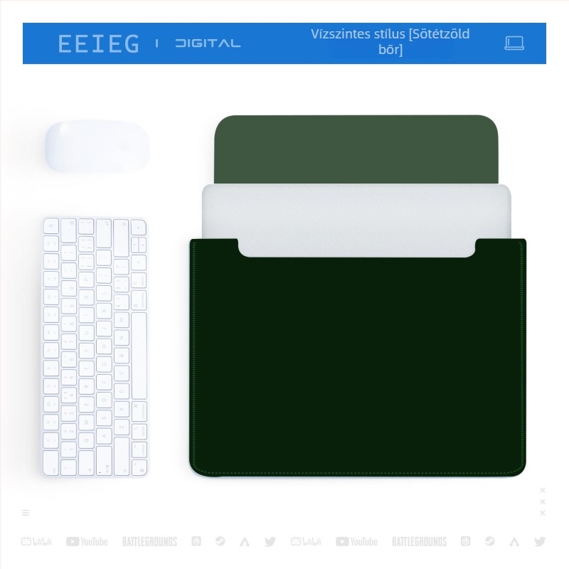MacBook védőtaska és tároló készlet, vékony, nem mágneses, bőrhatású