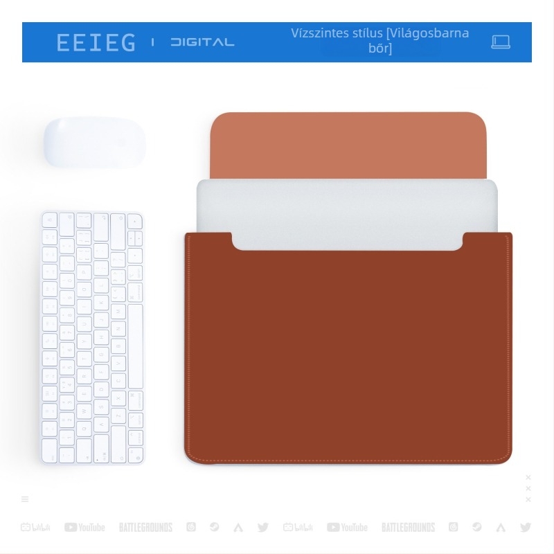 MacBook védőtaska és tároló készlet, vékony, nem mágneses, bőrhatású