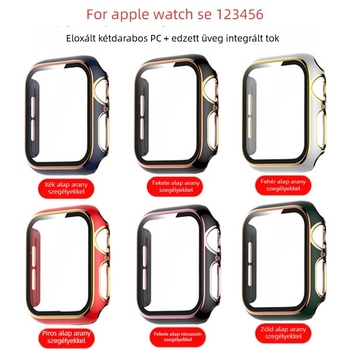 Apple Watch 5678910 egy darabos tok PC anyagból, edzett üveggel (tempered glass) – kompatibilis az iWatch S10