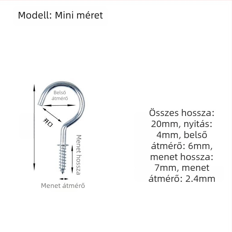 Kovácsoltvas pohárhorgok, 10 darabos készlet önmetsző csavarokkal, modern és letisztult stílus, teherbírás 3–5 kg