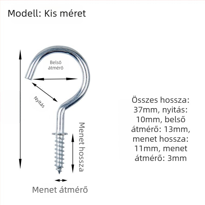 Kovácsoltvas pohárhorgok, 10 darabos készlet önmetsző csavarokkal, modern és letisztult stílus, teherbírás 3–5 kg