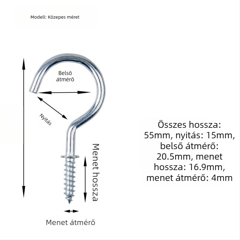 Kovácsoltvas pohárhorgok, 10 darabos készlet önmetsző csavarokkal, modern és letisztult stílus, teherbírás 3–5 kg