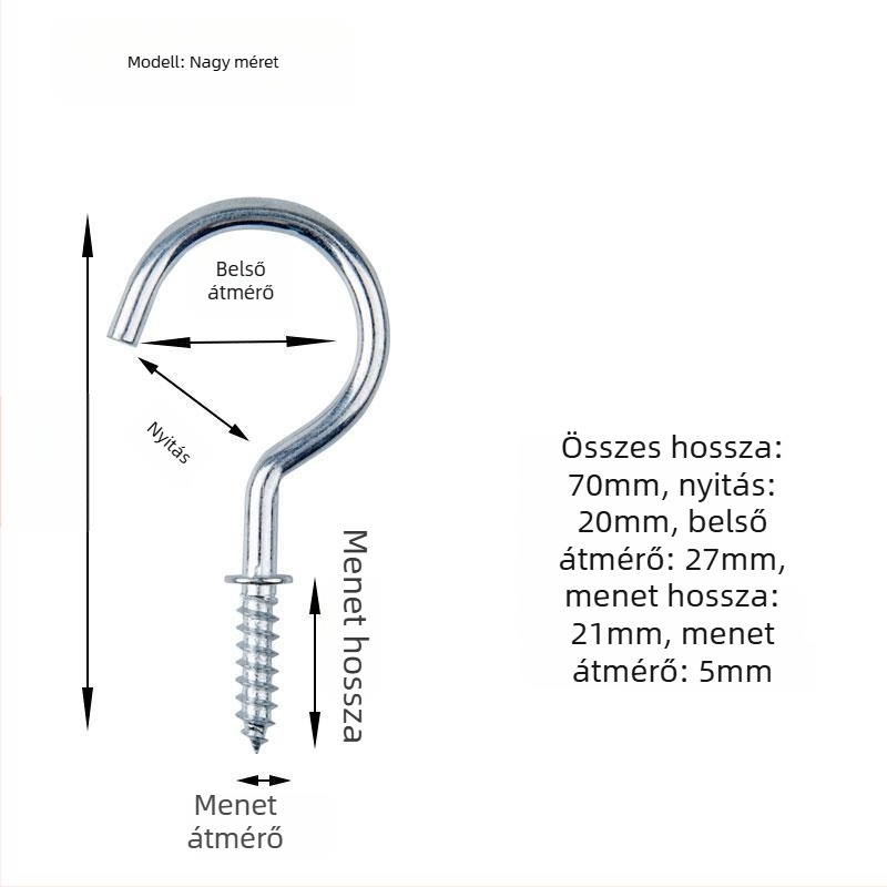 Kovácsoltvas pohárhorgok, 10 darabos készlet önmetsző csavarokkal, modern és letisztult stílus, teherbírás 3–5 kg