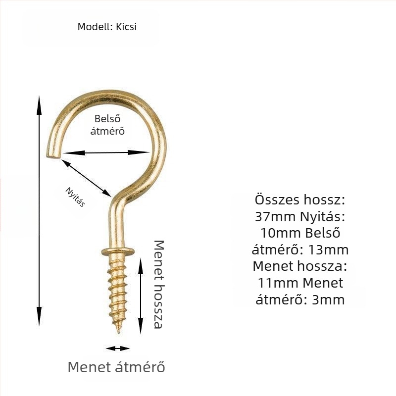 Kovácsoltvas pohárhorgok, 10 darabos készlet önmetsző csavarokkal, modern és letisztult stílus, teherbírás 3–5 kg
