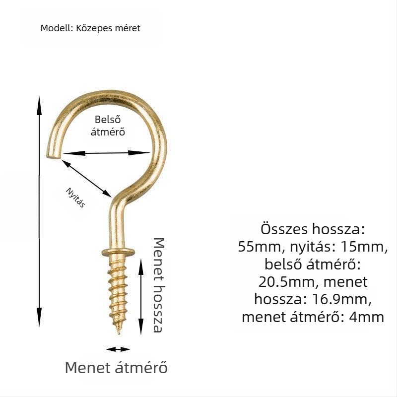 Kovácsoltvas pohárhorgok, 10 darabos készlet önmetsző csavarokkal, modern és letisztult stílus, teherbírás 3–5 kg