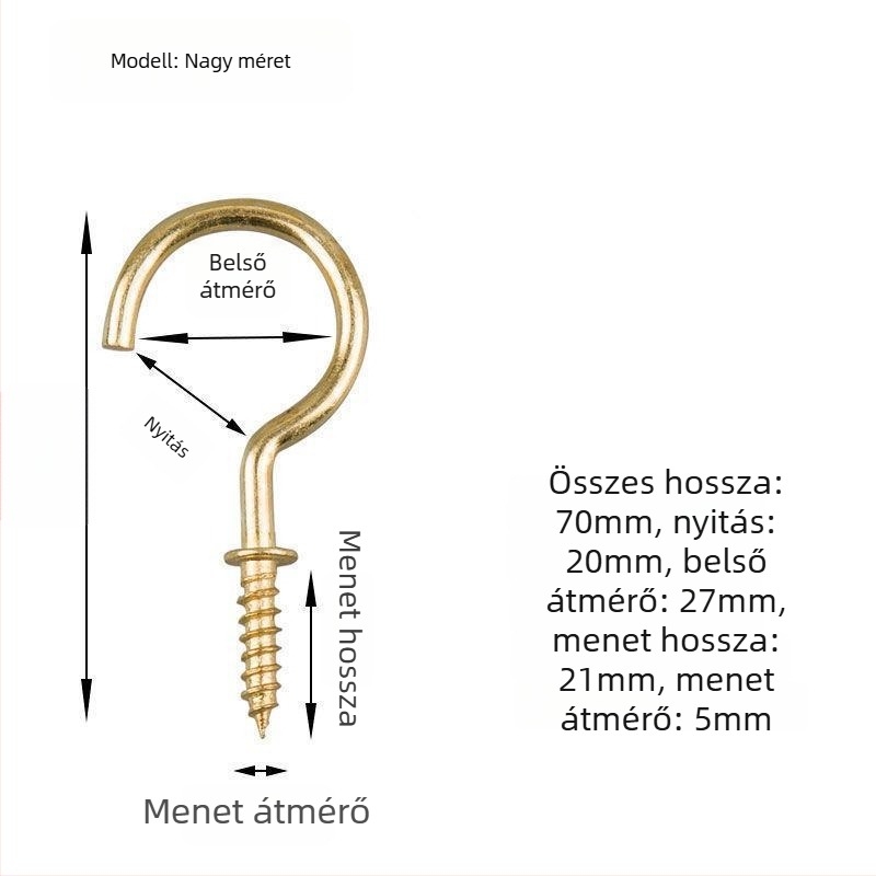 Kovácsoltvas pohárhorgok, 10 darabos készlet önmetsző csavarokkal, modern és letisztult stílus, teherbírás 3–5 kg