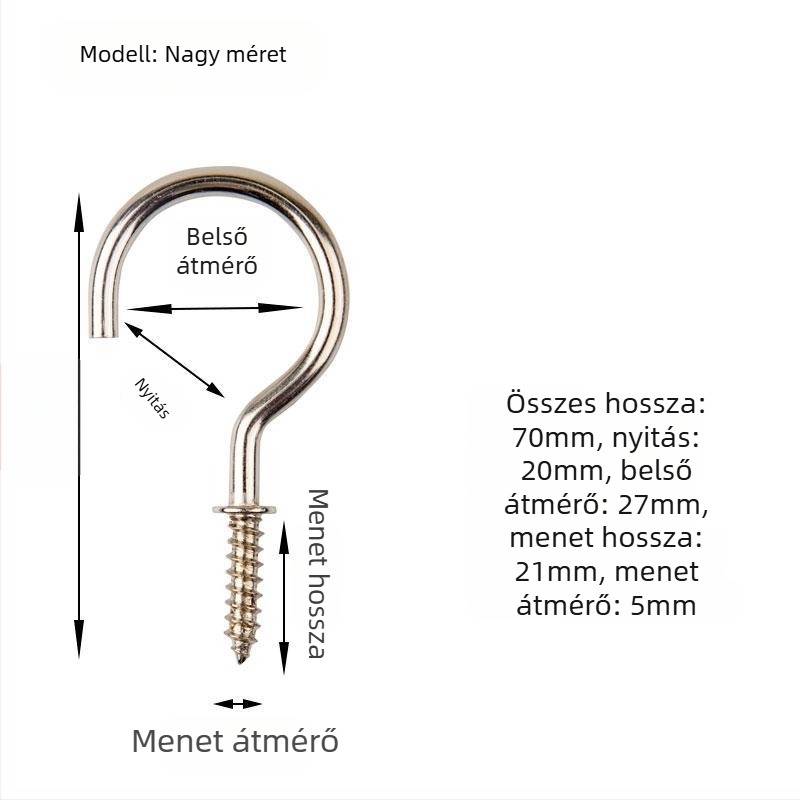 Kovácsoltvas pohárhorgok, 10 darabos készlet önmetsző csavarokkal, modern és letisztult stílus, teherbírás 3–5 kg