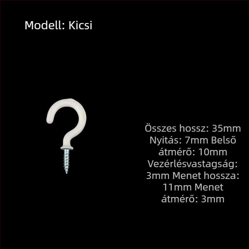 Kovácsoltvas pohárhorgok, 10 darabos készlet önmetsző csavarokkal, modern és letisztult stílus, teherbírás 3–5 kg