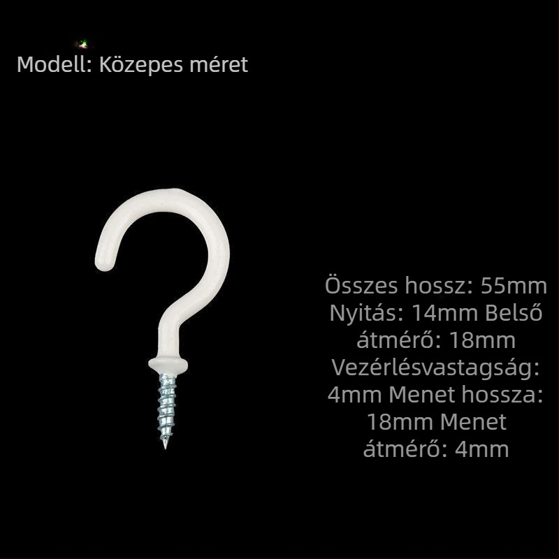 Kovácsoltvas pohárhorgok, 10 darabos készlet önmetsző csavarokkal, modern és letisztult stílus, teherbírás 3–5 kg