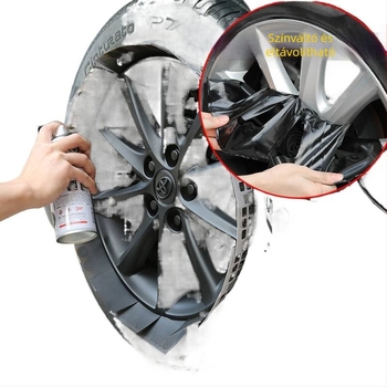 Autókerék festék készlet lehúzható filmmel a kerék színének megváltoztatásához, kézi és szórófestés