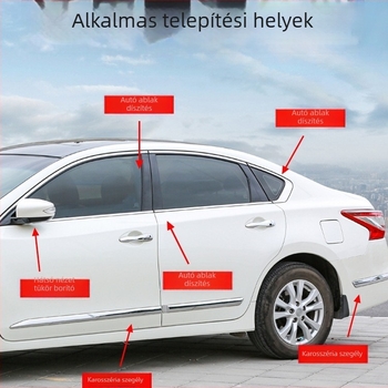 Autówrap fólia szénszálas textúrával, kromált díszítő rész, PET anyag, grille módosításához