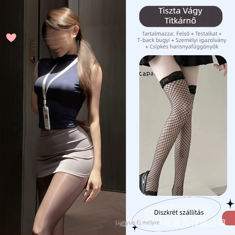 Női számára titkos szerepjáték bodysuit és egyenruha fehérnemű készlet, poliészter 90–95%, 2025 tavasz