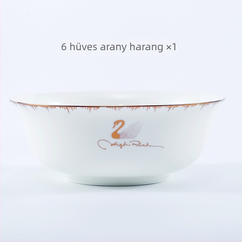 Porcelán tálak készlete, mikrohullámú sütőhöz használható, kör alakú, modern minimalista stílus, logó nyomtatva.