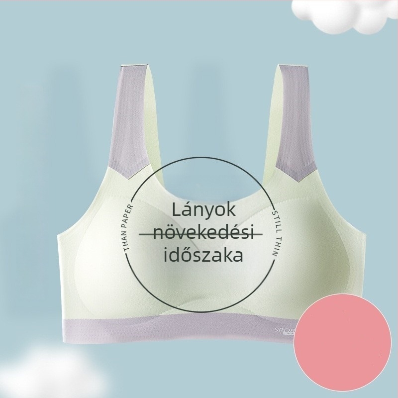 Varrás nélküli sportmelltartó tiniknek, nylonból, teljes kosár, lélegző és kényelmes, top-stílusú