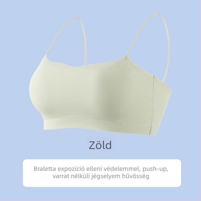 Női pánt nélküli bandeau melltartó, láthatatlan varrat nélküli dizájn, vékony pántok, Ice Silk anyag, exponálódás elleni védelem.