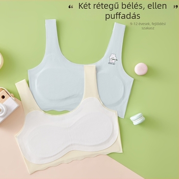 Váll nélküli gyerek melltartó 7–12 éveseknek, nejlon Ice Silk, teljes kosár, vékony formázott kosár, hátkisimítási kényelem