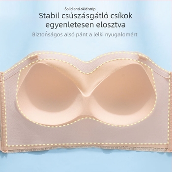 Plusz méretű váll nélküli push-up melltartó elülső zárással, vékony kosár, emelés, szép hátsó rész, láthatatlan alsónemű menyasszonyi viselethez