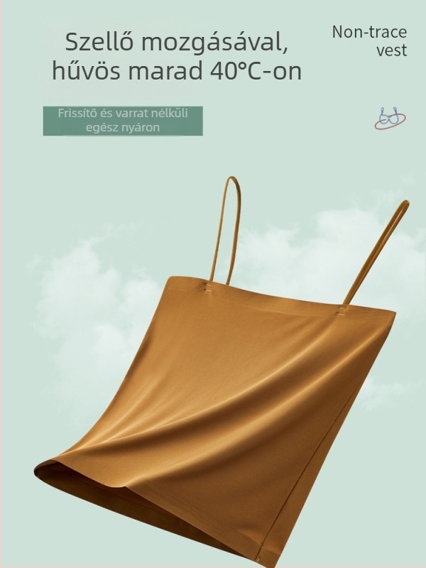 Egy váll nélküli camisol ice silk anyagból, párnázatlan, vékony női felső, hátsó kivágással