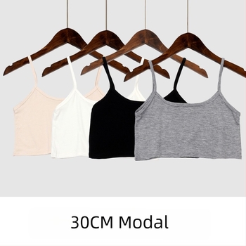 Modal rövid top női vállpántokkal, egyszínű bustier-szerű felső nyárra