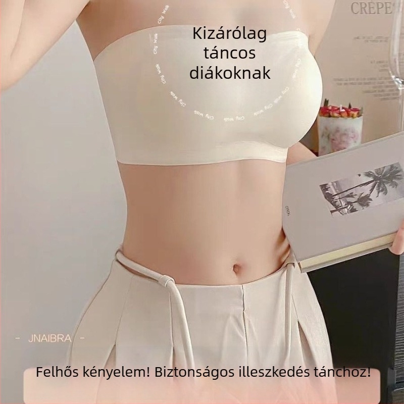 Vállpánt nélküli, párnázott melltartó kis mellekhez, push-up, csúszásmentes, seamless, átlátszatlanság elleni