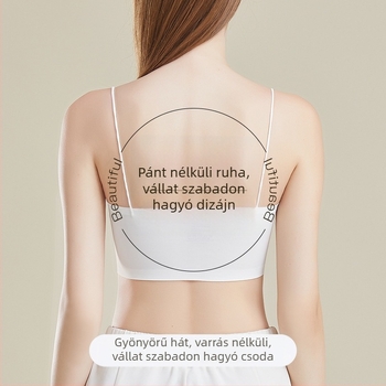 Vékony vállpántos camisole melltartó slip ruhákhoz, könnyű párnázással, szép hátsó rész, légáteresztő nylon