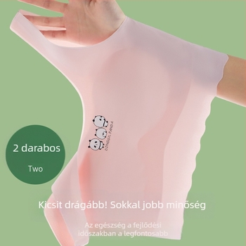 Varrás nélküli fehérnemű serdülő lányoknak, jégselyem anyagú melltartó és top