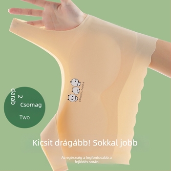 Varrás nélküli fehérnemű serdülő lányoknak, jégselyem anyagú melltartó és top