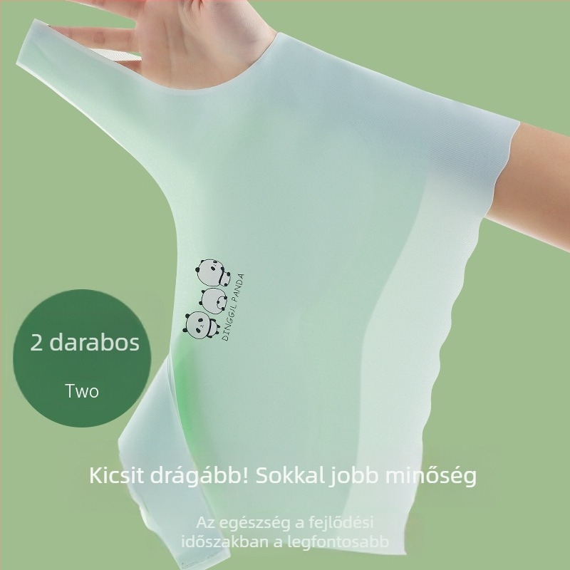 Varrás nélküli fehérnemű serdülő lányoknak, jégselyem anyagú melltartó és top