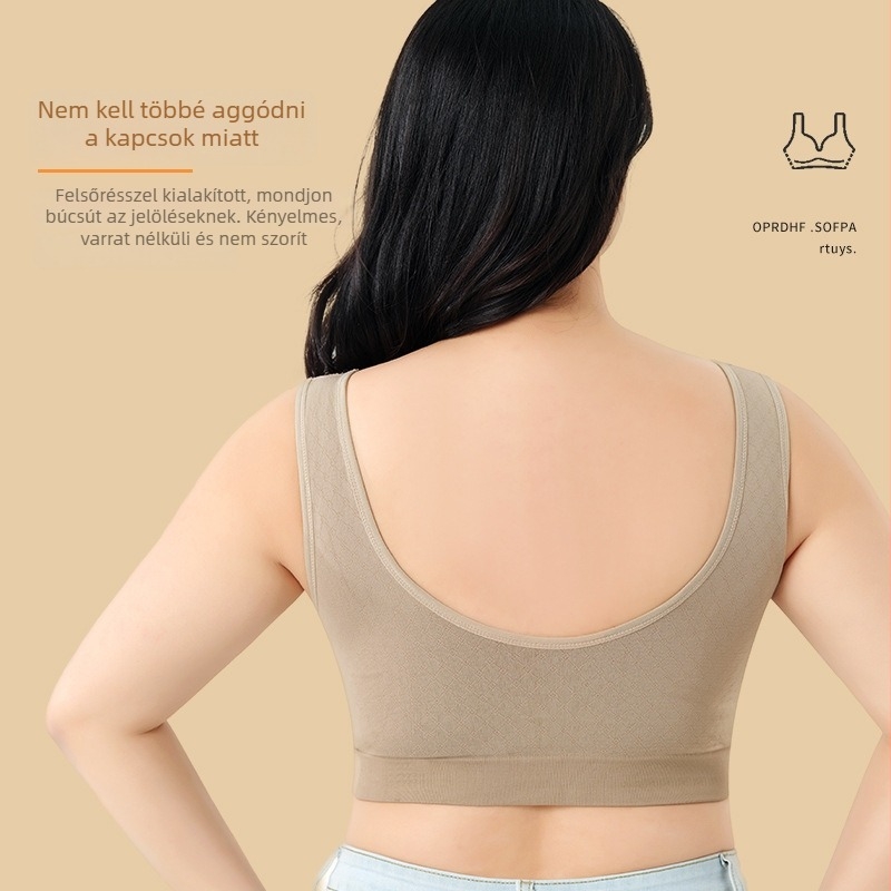 Pluszméretű latex egybeépített melltartó szoptatáshoz, fix kosaras, sportos női alsóruha