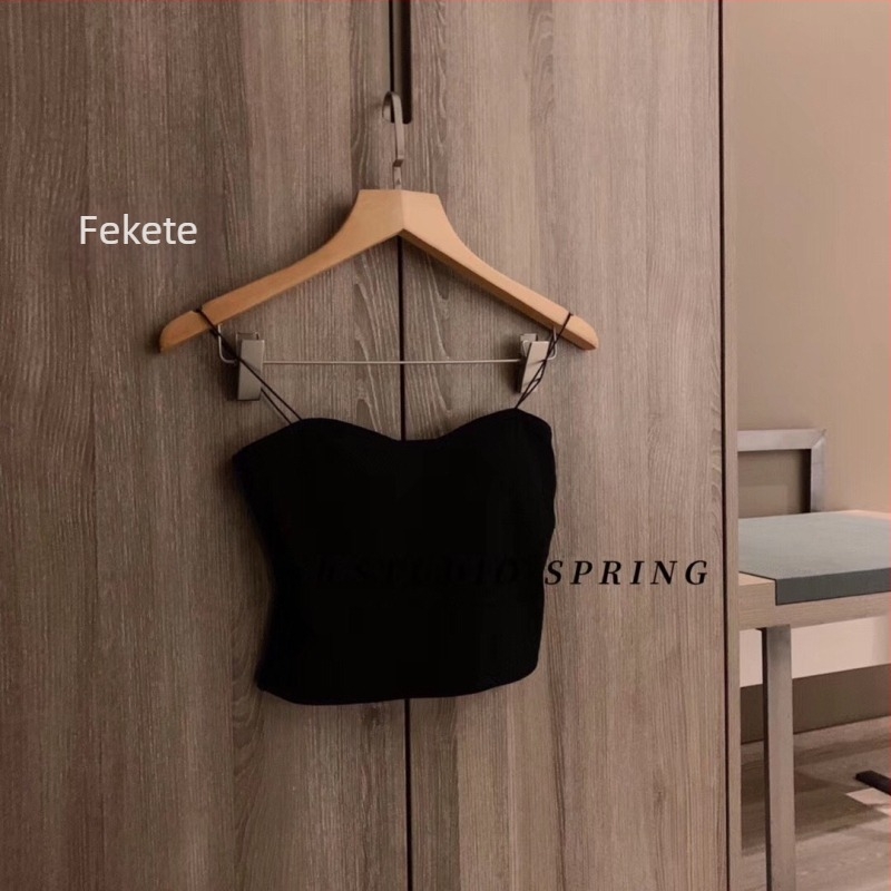 100% pamut csőtop kivehető kosárkákkal, gyönyörű hátsó dizájn, pamut felső nőknek