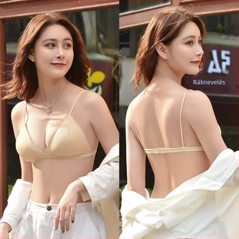 Háromszög kosaras melltartó/tube top, vékony formázott kosarak, nylon-elasztán anyag (30–50% elasztán), szexi hátsó dizájn