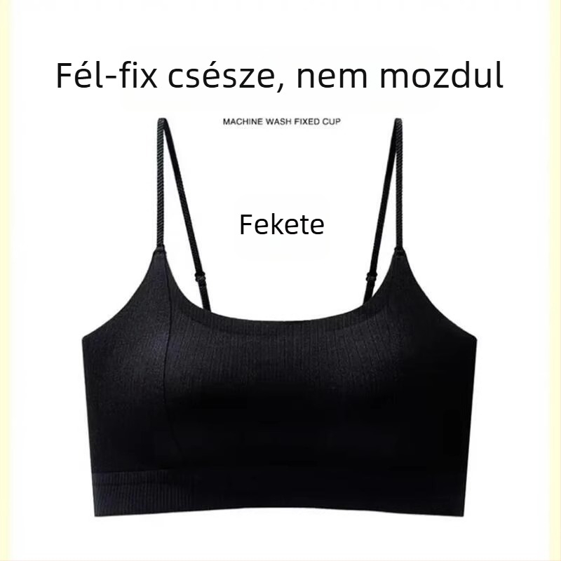 Varrás nélküli hátkötésű csőtop vékony pántokkal és melltartó betéttel, átlátszóság elleni védelem