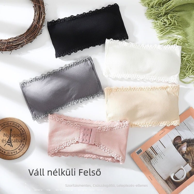 Nylonból készült csőtop melltartó rögzített kosárkákkal, láthatatlan hátsó résszel, vékony nyári modell nőknek