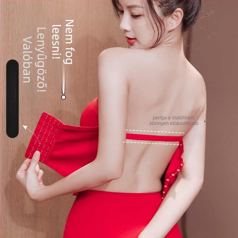 Vállpánt nélküli formázó fehérnemű, csúszásmentes, egyrészes, 3/4 kosár, vékony formázó kosár, nylon/Lycra