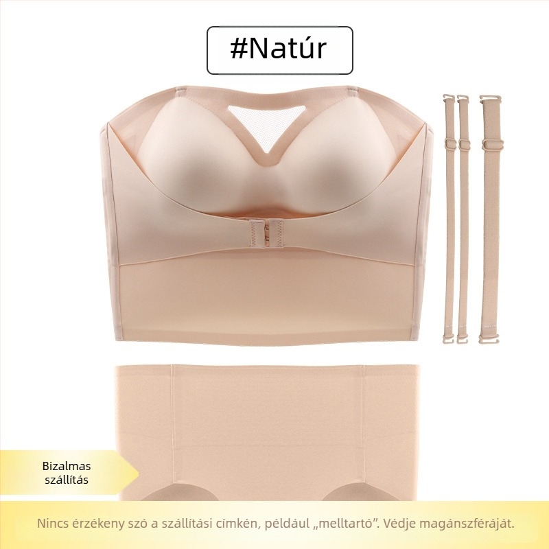 Vállpánt nélküli formázó fehérnemű, csúszásmentes, egyrészes, 3/4 kosár, vékony formázó kosár, nylon/Lycra