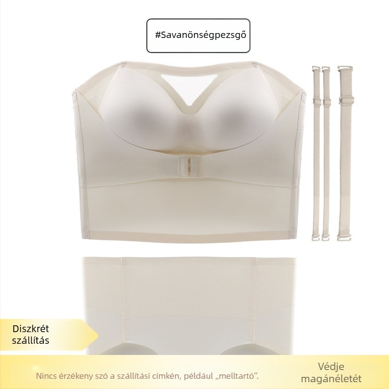 Vállpánt nélküli formázó fehérnemű, csúszásmentes, egyrészes, 3/4 kosár, vékony formázó kosár, nylon/Lycra