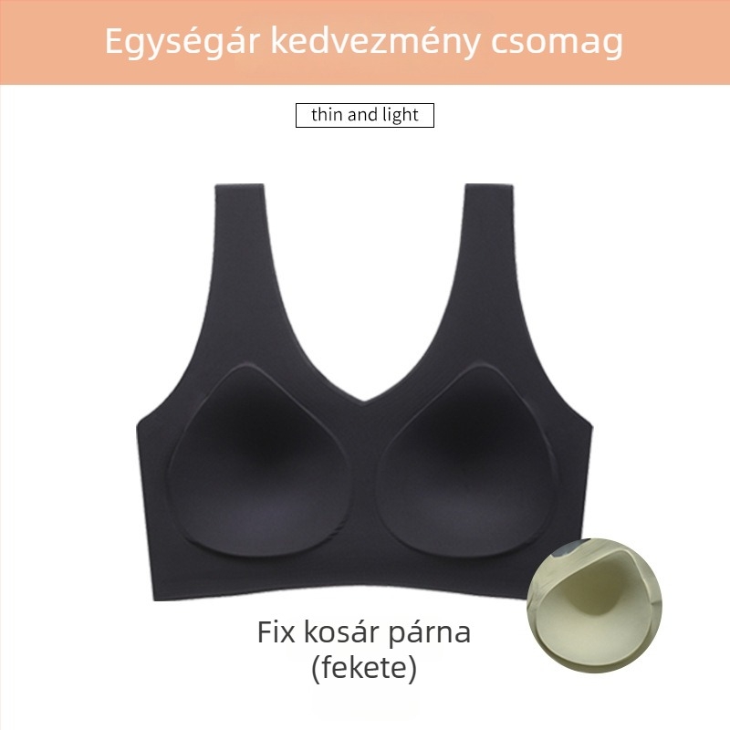 Varrás nélküli női melltartó – teljes kosár, pánt nélküli top, párnázott, sportos stílus, nagy méretek