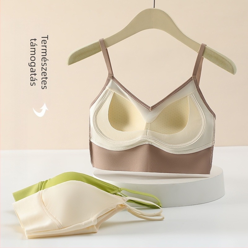 Női strapless, seamless melltartó, 5/8-es kupával, vékony formázott kosár, felső támasz, légáteresztő Spandex/Lycra