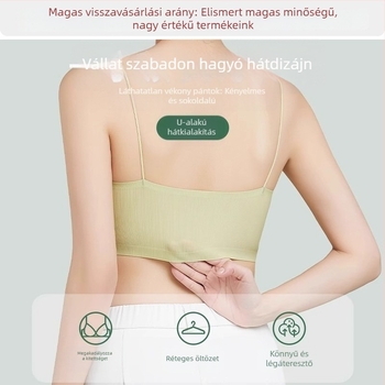 Nyári hát nélküli melltartó vékony pántokkal, gyűjtő hatással a kis mellekhez, varrat nélküli, ideális spagetti pántos ruhákhoz