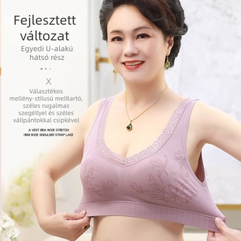Denmi vezeték nélküli melltartó tanktop-stílusban vékony formázott kosarakkal, teljes kosár, nejlon-elasztán anyag, rögzített kettős vállpántok, lélegző és kényelmes tartás