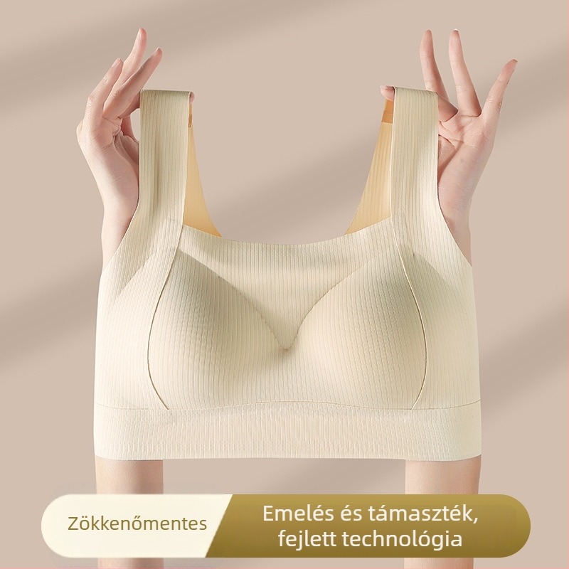 Varrásmentes hátformázó női hálószobai melltartó, enyhe push-up hatás, félfix kosarak, acélgyűrű nélkül