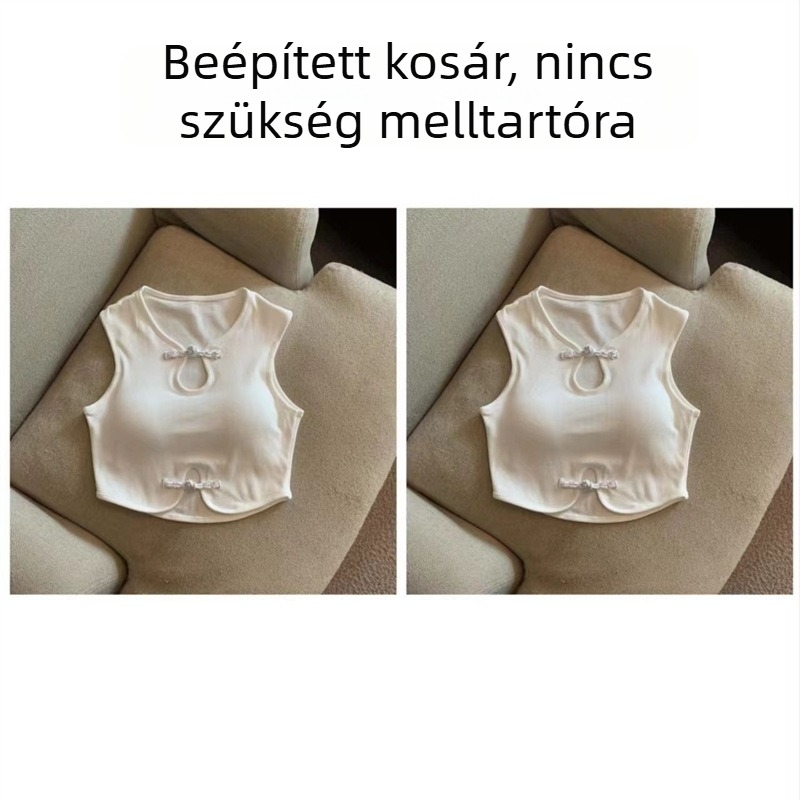 Női pántos felső kínai csomózással, új kínai stílus, ujjatlan, elegáns és divatos