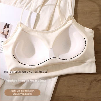 Pánt nélküli melltartó integrált tömésével ice silk anyagból, könnyű nyári top