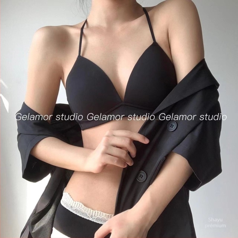Mell-wrap pánt nélküli, háromszög kosár, vékony formázott kosár, lógó nyak, nylon 90–95%